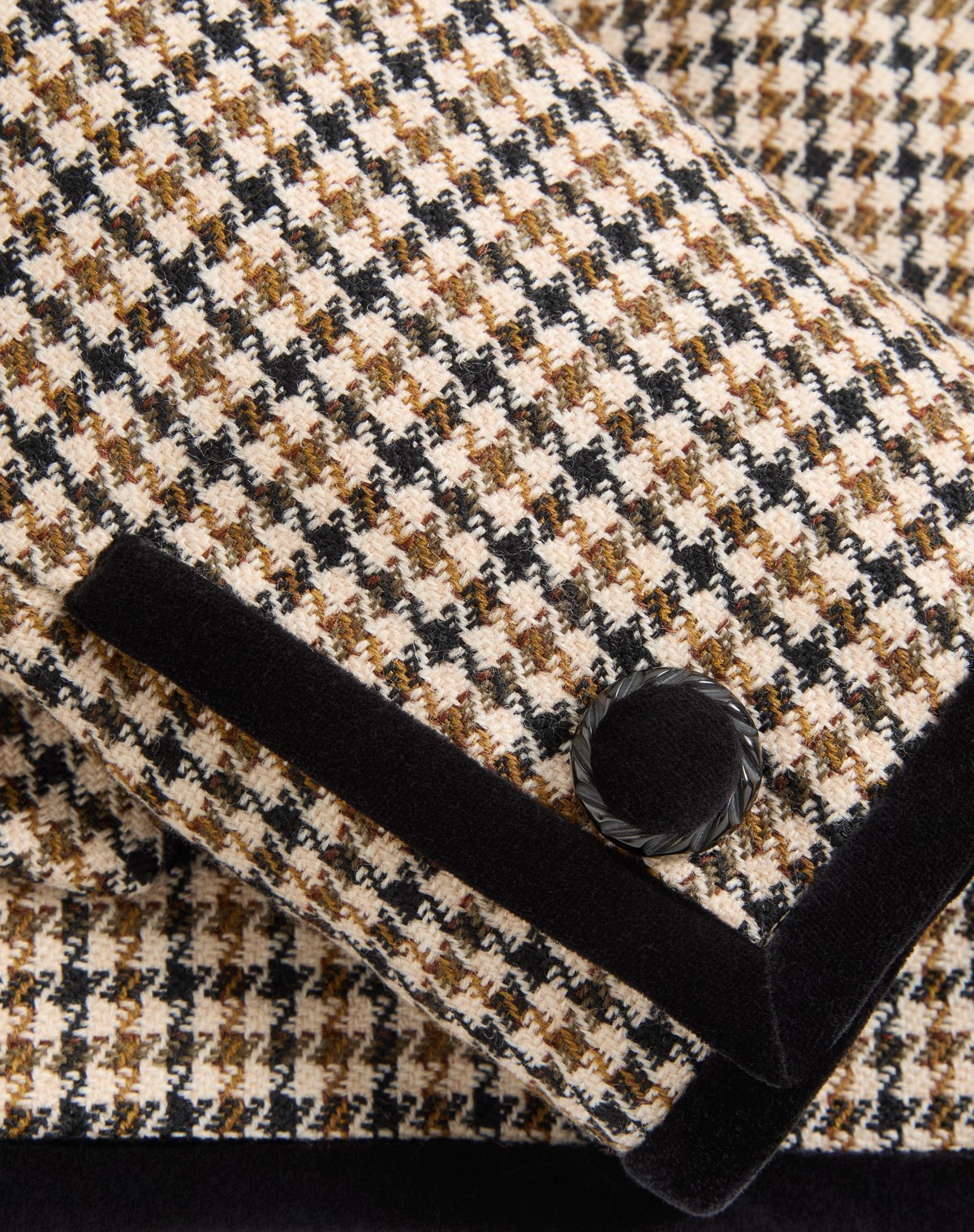 Valentino Short Houndstooth Jacket In Brown