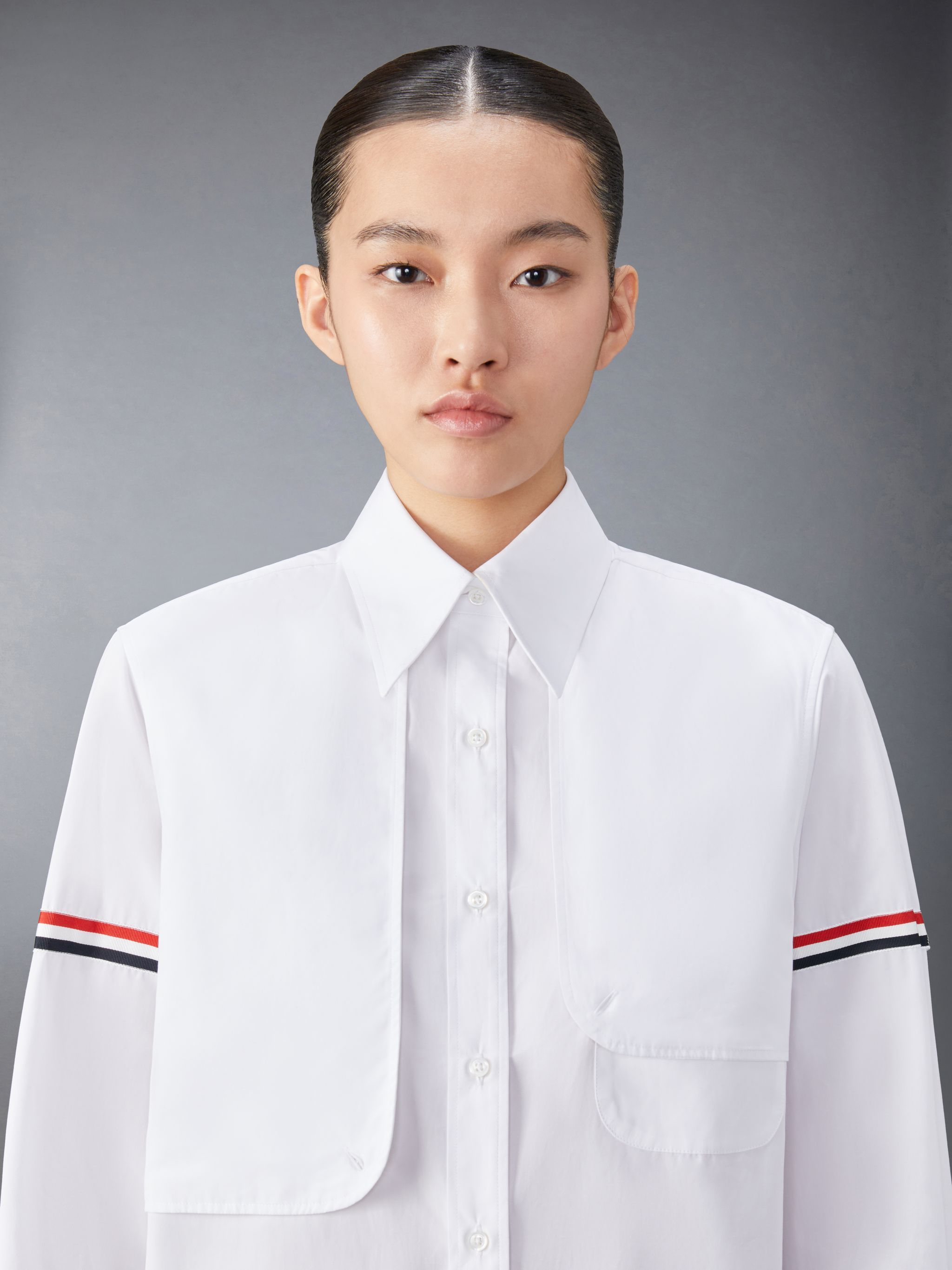 Thom Browne Rwb-stripe Cotton Shirt Dress - Women's - Cotton In White