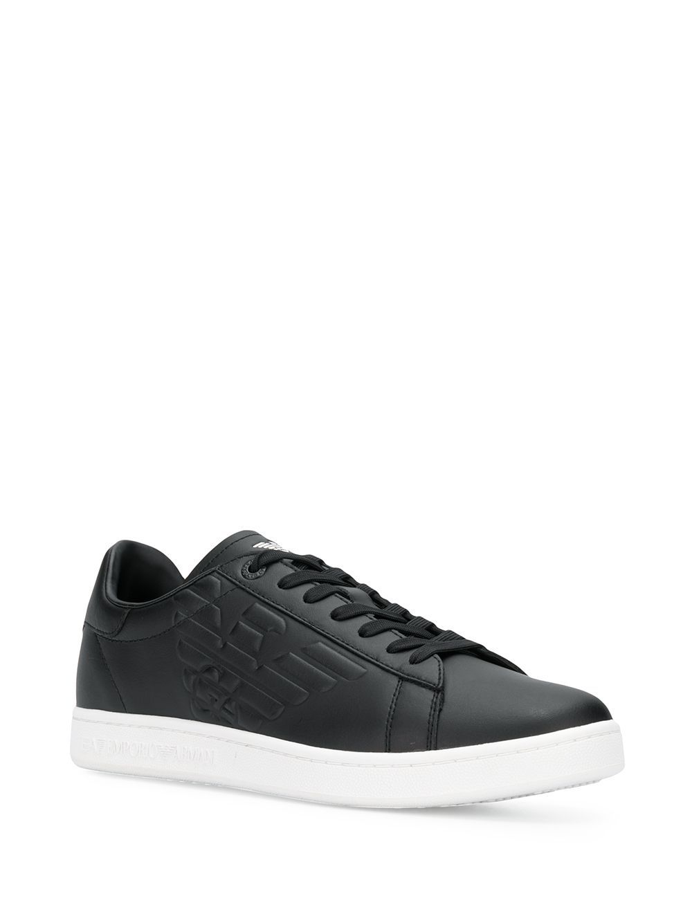 Ea7 Logo-debossed Sneakers In Black