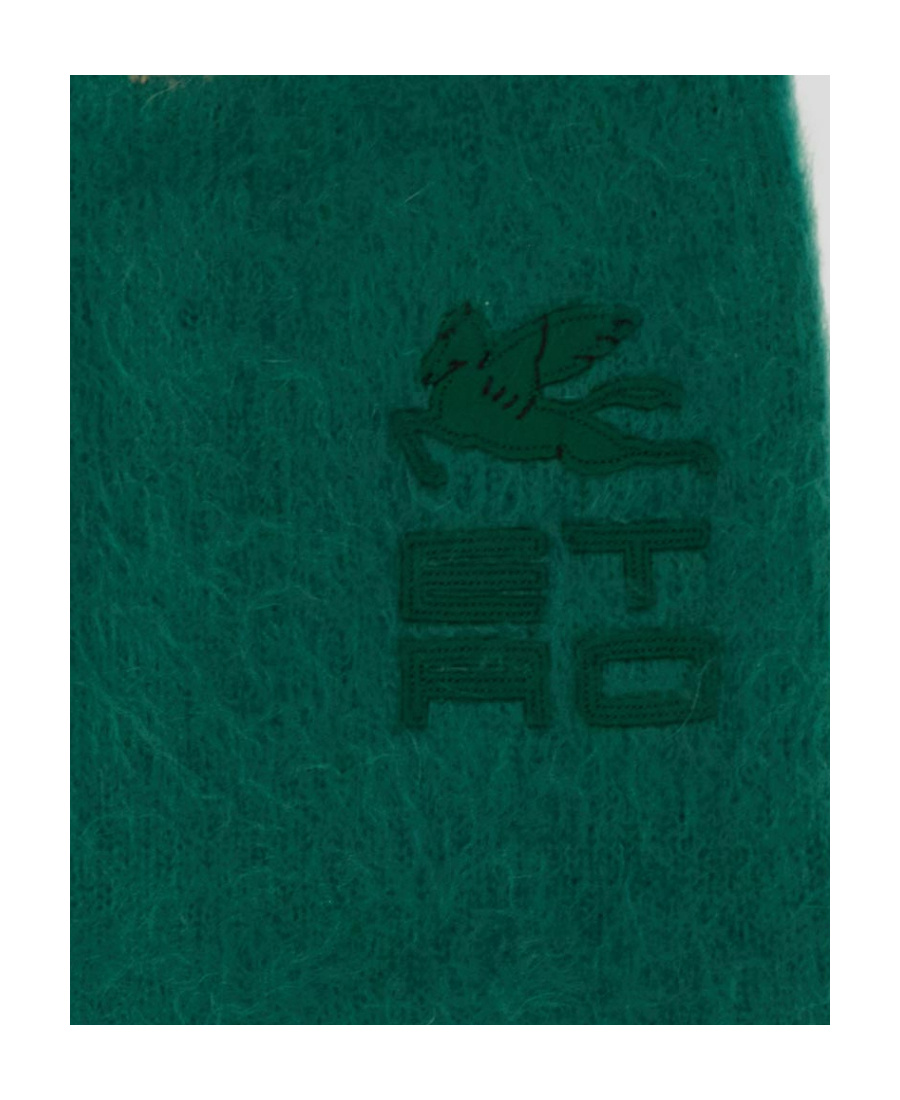 Etro Embroidered-logo Beanie In Green