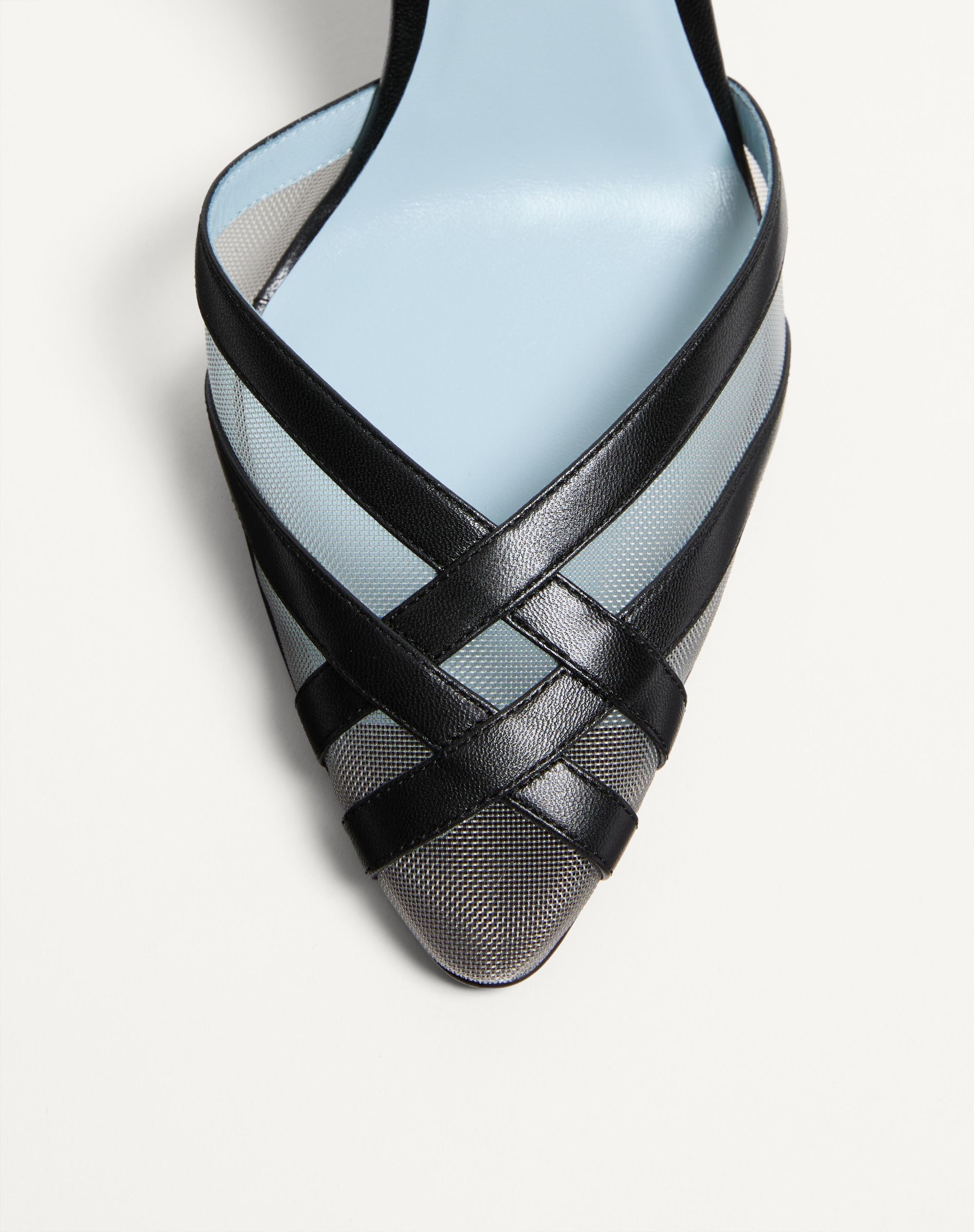 Valentino Impudance Leather And Mesh Slingback Pumps In Black