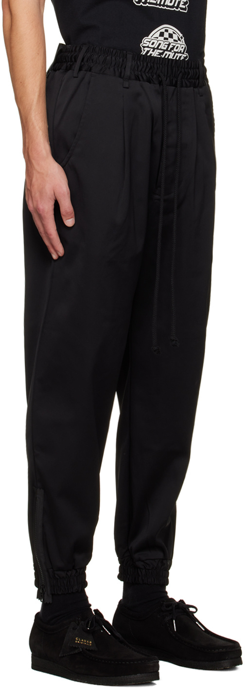 SONG FOR THE MUTE LOGO-PATCH TAPERED-LEG TROUSERS 