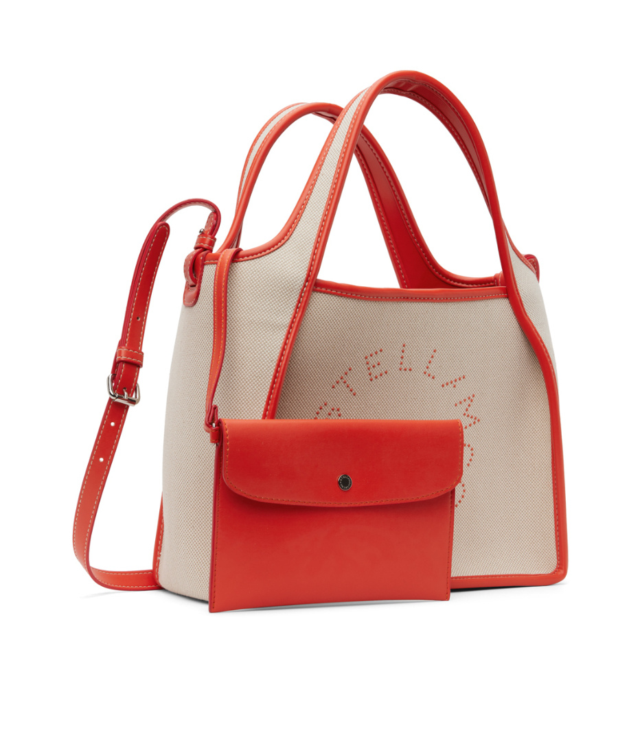 STELLA MCCARTNEY EMBROIDERED-LOGO CANVAS TOTE BAG