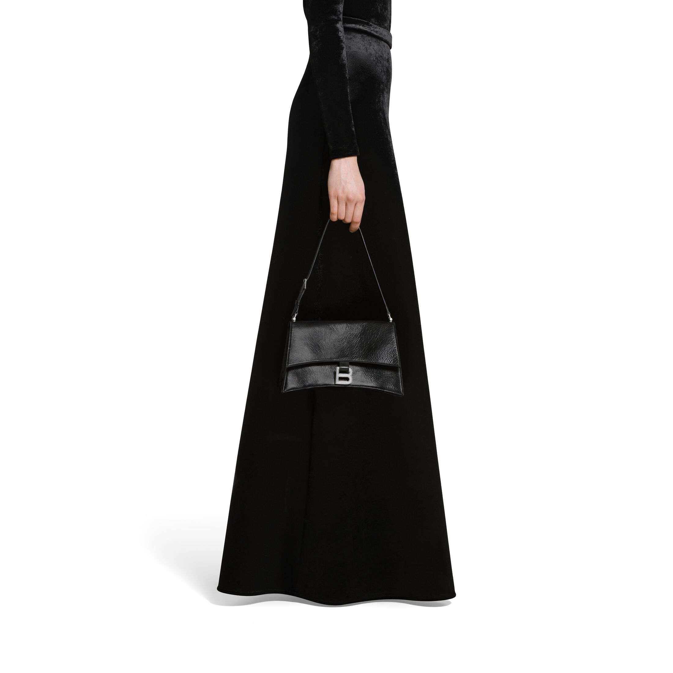 Balenciaga Small Crush Sling Shoulder Bag In Black