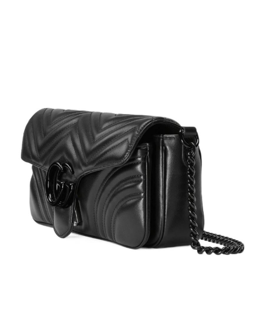 Shop Gucci Gg Marmont Shoulder Bag In Black