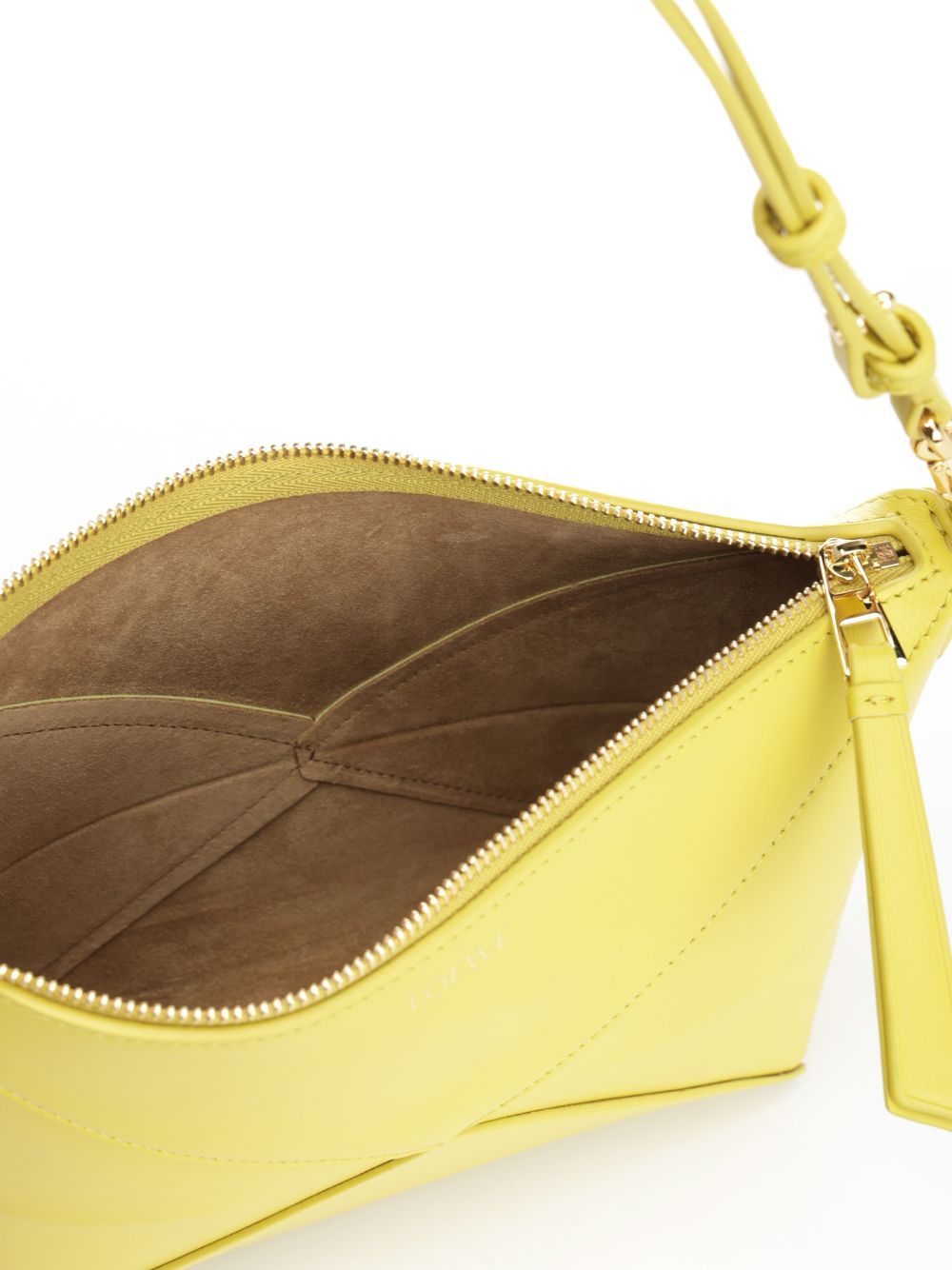Loewe Puzzle Fold Yellow Clutch Bag In Yellow