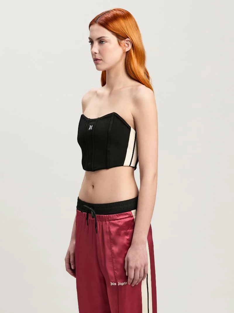 Palm Angels Logo Pattern Corset In Black