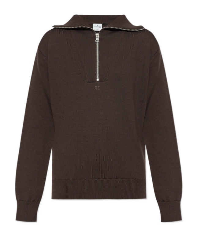 Courrèges Trucker Wool Jumper In Black