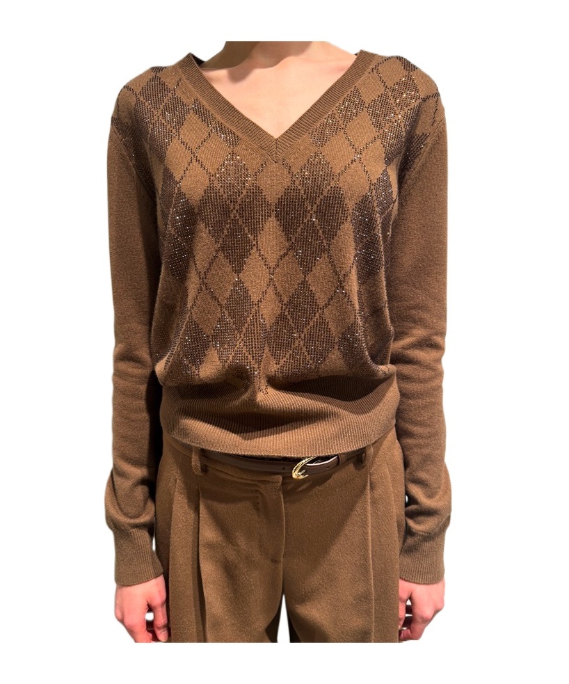 Max Mara Long-sleeved Sweater In Brown