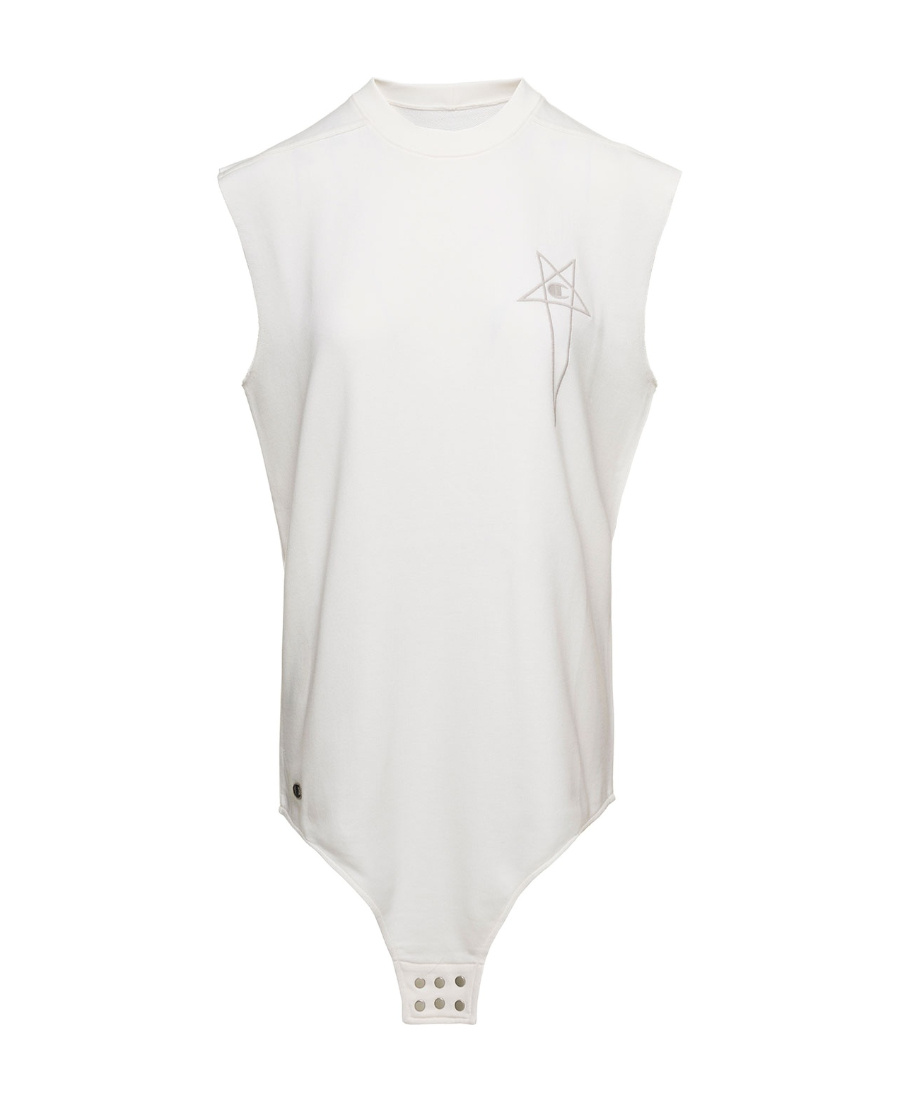 Rick Owens Logo-embroidered Cotton Tank Top In White