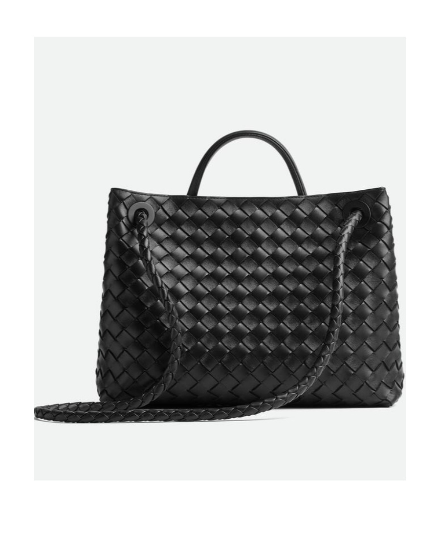 Bottega Veneta Black Medium Andiamo Bag In 1139 Black M Brass