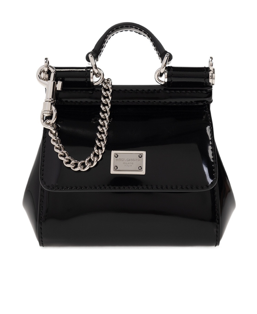 Shop Dolce & Gabbana Logo-plaque Leather Mini Bag In Black