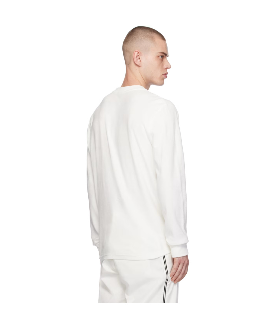 Moncler Logo-embroidered Cotton Sweatshirt In White