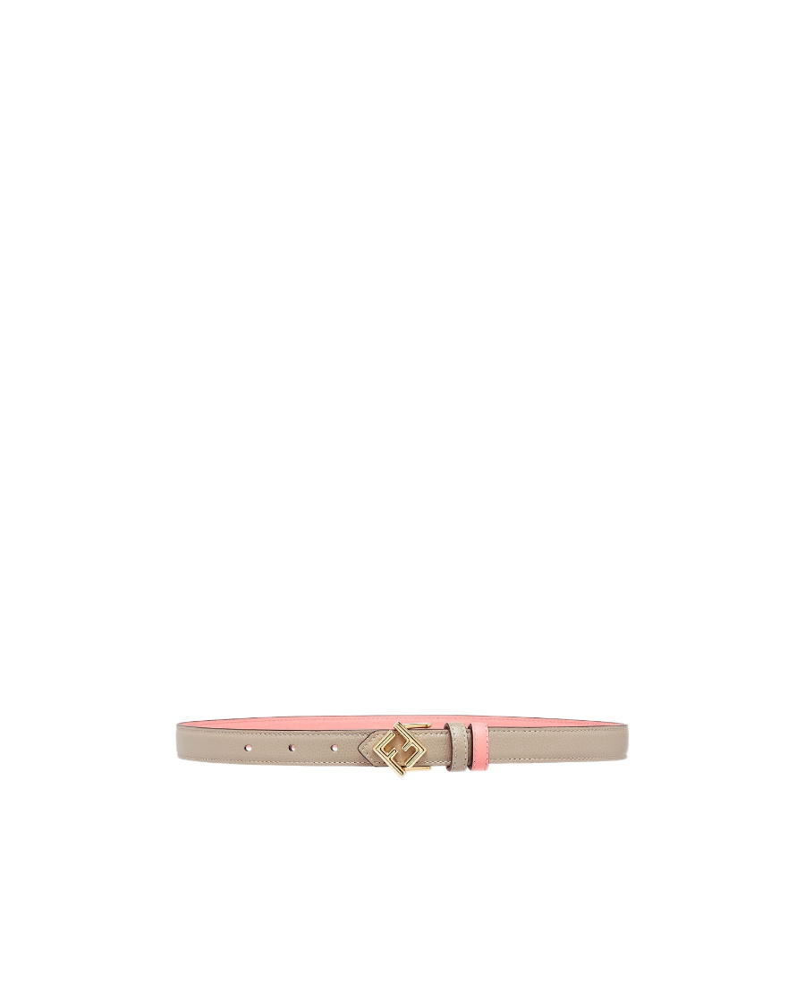 Shop Fendi Beige And Pink Leather Reversible Belt In Nude