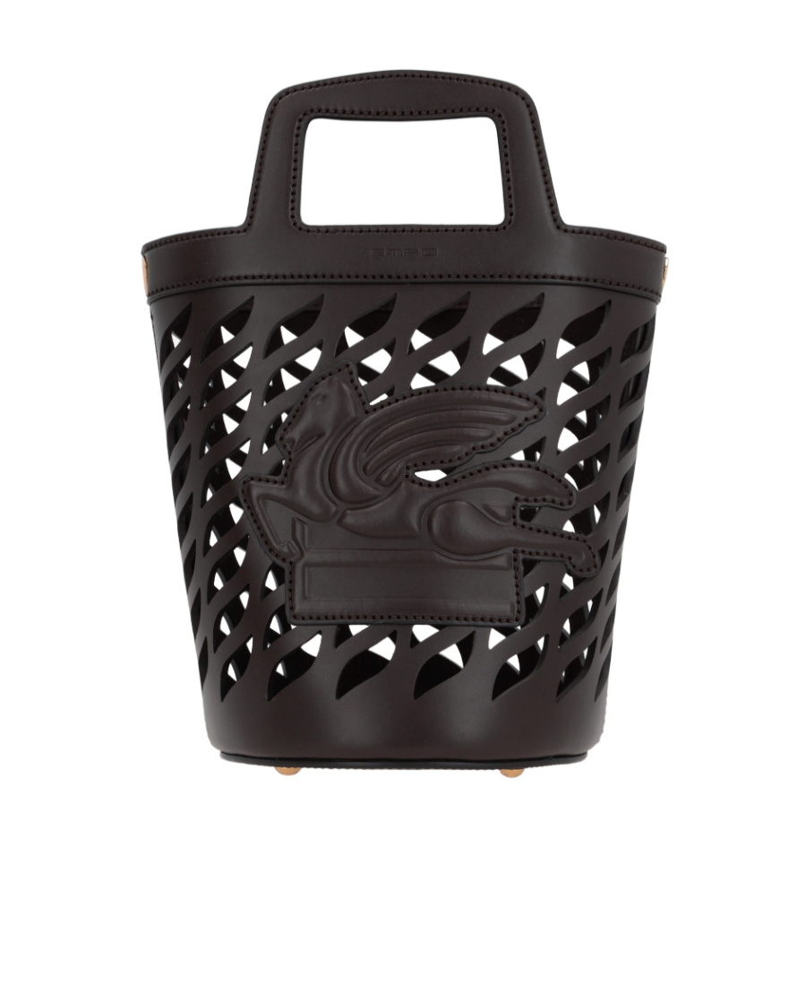 Etro Coffa Leather Bucket Bag In Black