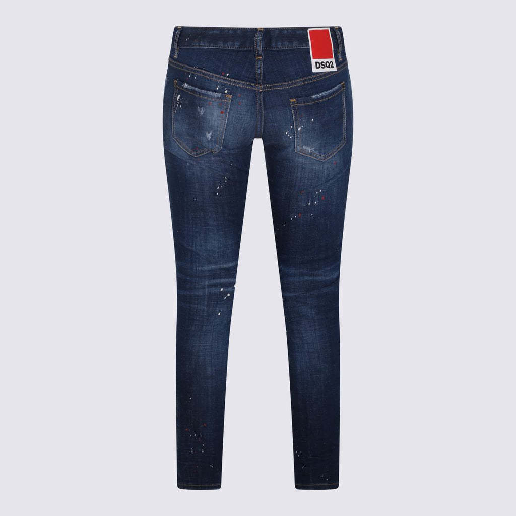 Dsquared2 Distressed Skinny Jeans In Blue