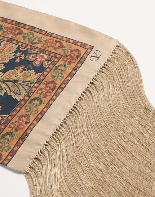 Valentino Paisley-print Silk Scarf In Nude