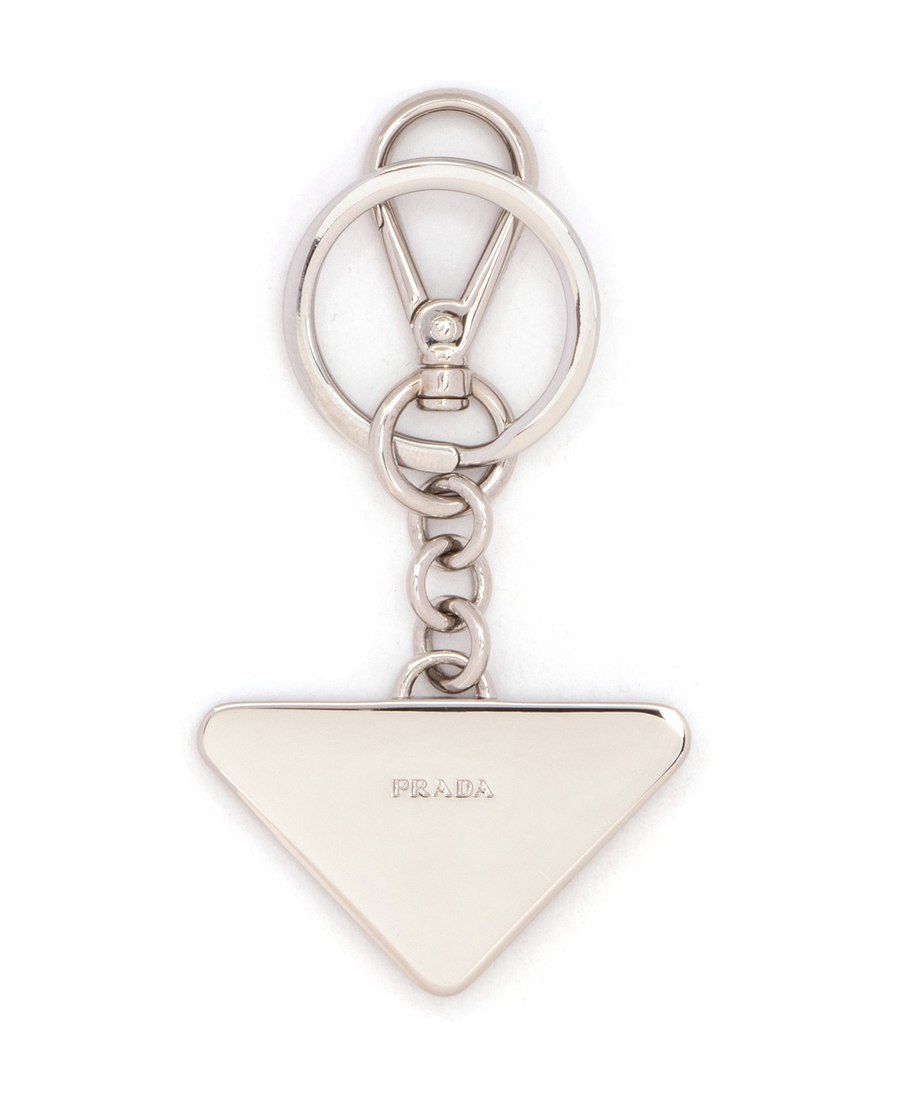 Prada Black Metal Key Ring In Black