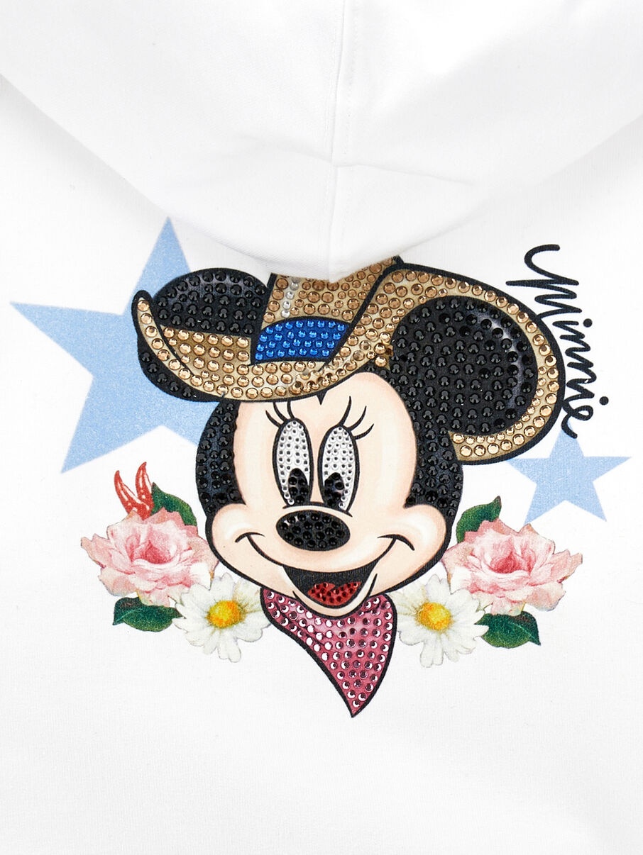 Monnalisa Minnie Cotton Sweatshirt In White