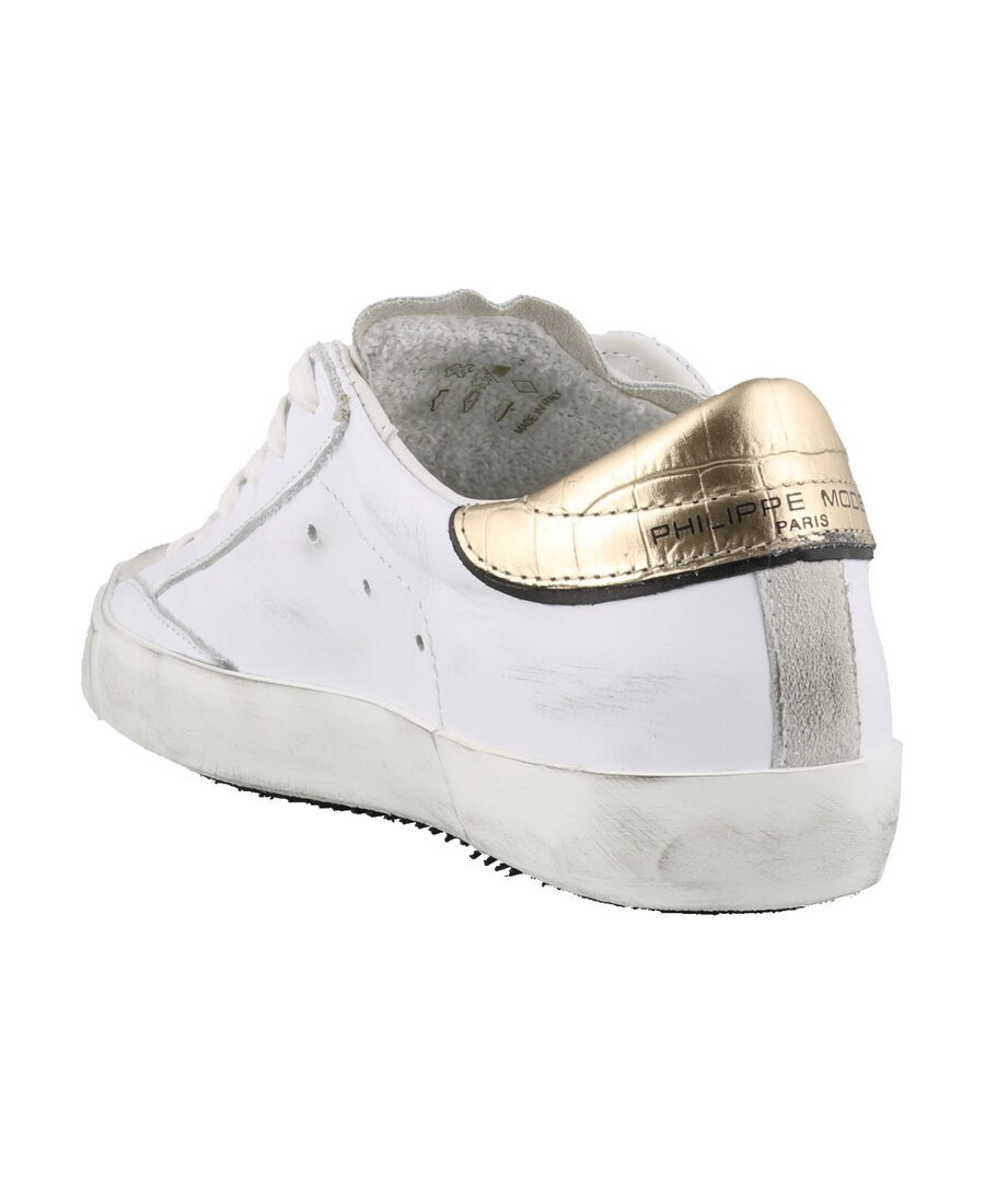 Philippe Model Prsx Veau Croco White Leather Sneaker In White