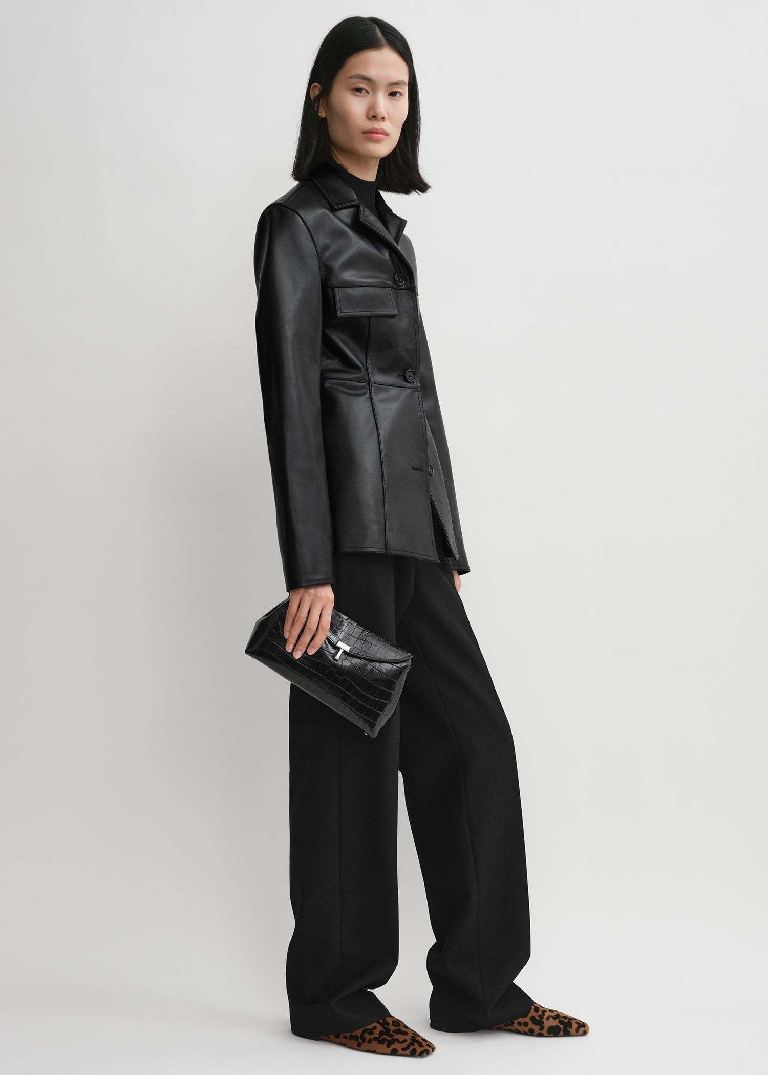 Totême T-lock Shoulder Bag In Black