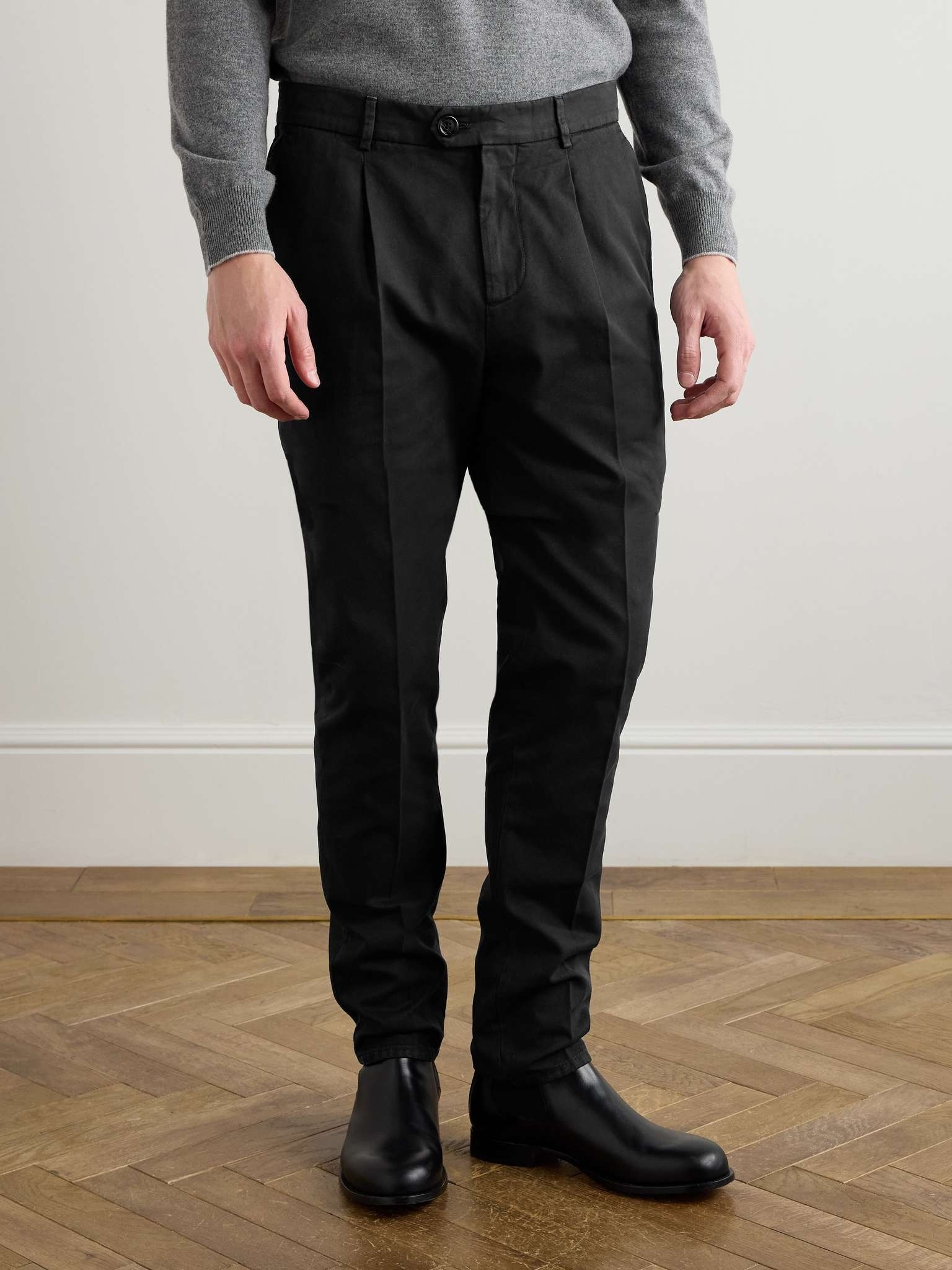 Brunello Cucinelli Tailored Black Trousers With Classic Waistband In Black