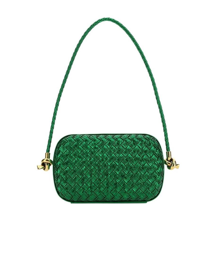 Bottega Veneta Knot On Strap Shoulder Bag In Green