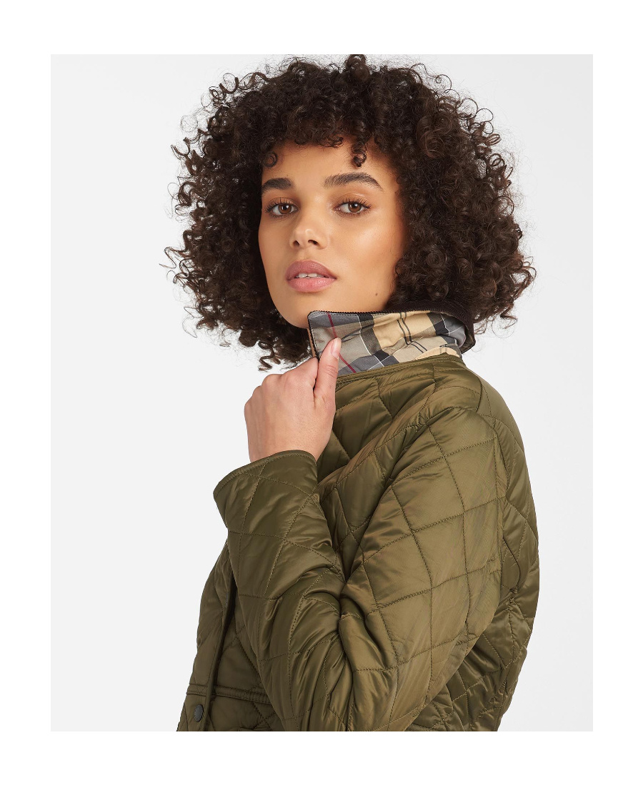 Barbour Diamond-quilted Field Jacket In Green