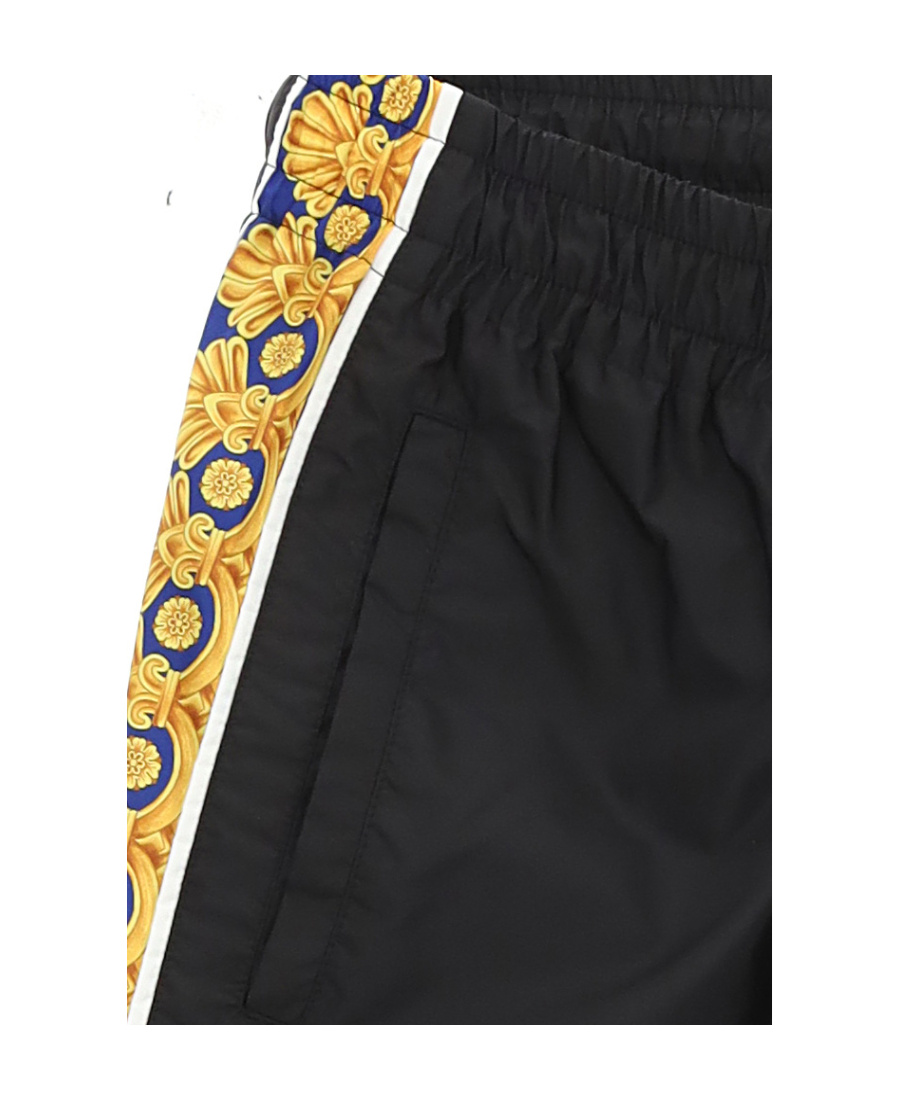 Versace Graphic-stripe Taffeta Track Pants In Green