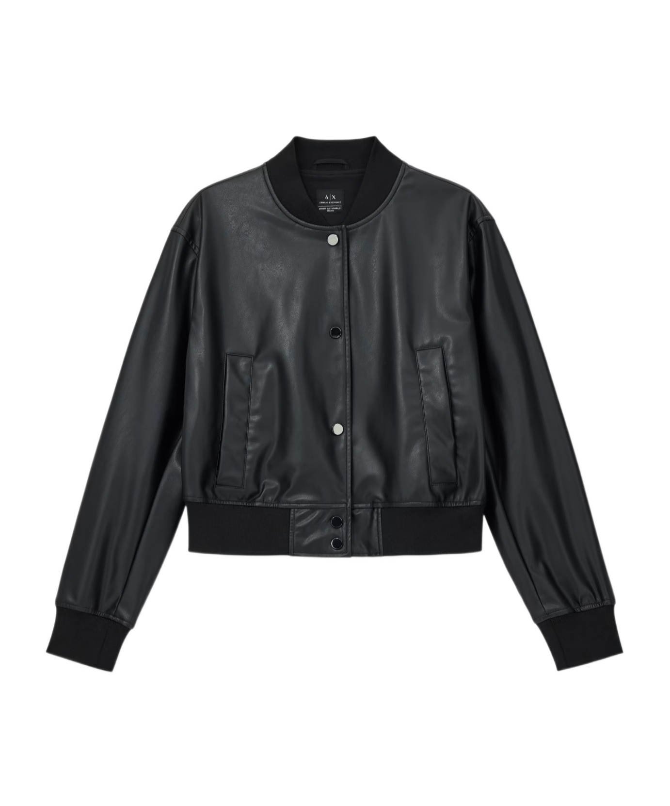 Armani Exchange Zipper Bomber Jacket In Black