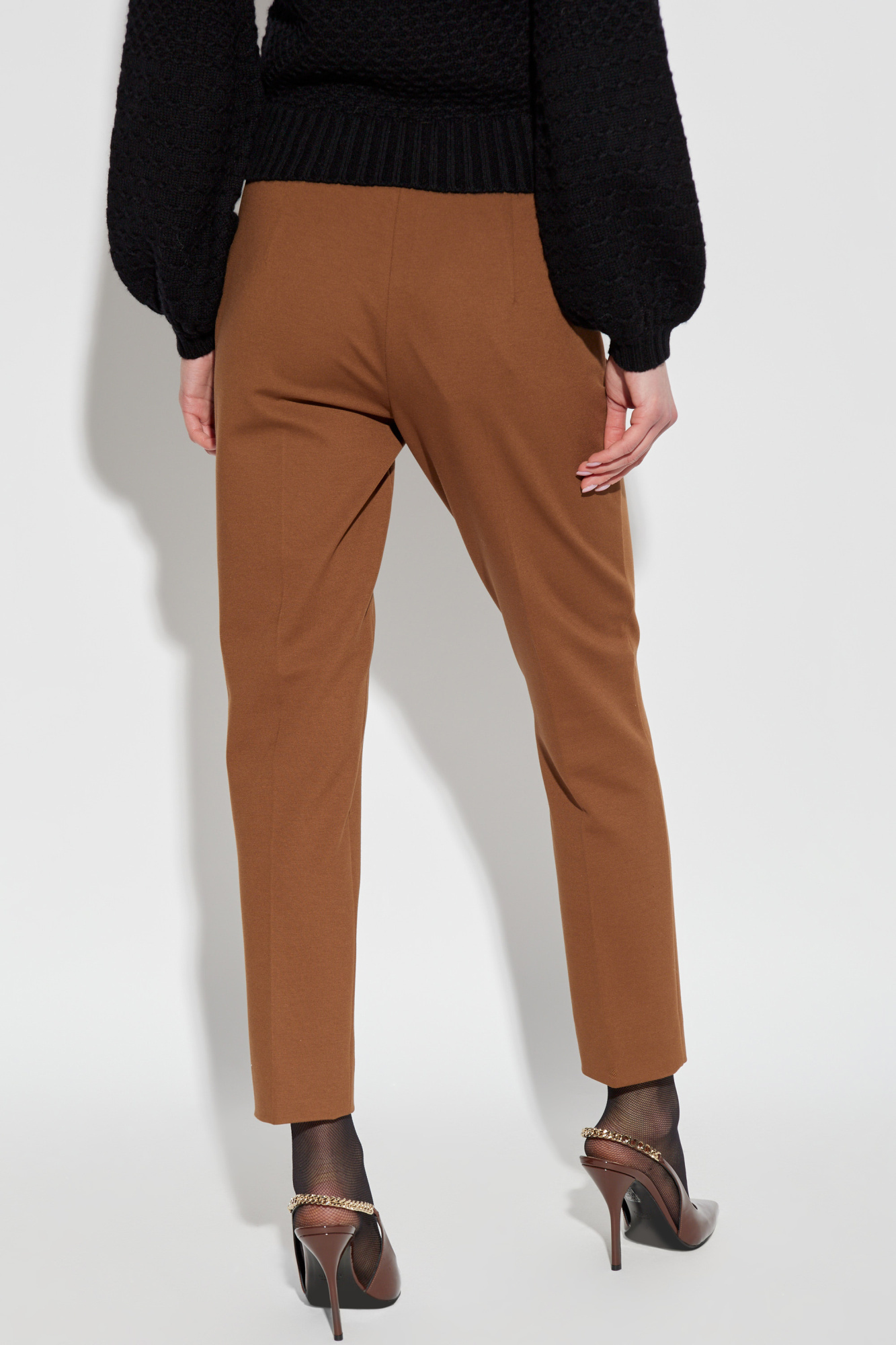 Max Mara Pleated Casual Pants In Brown