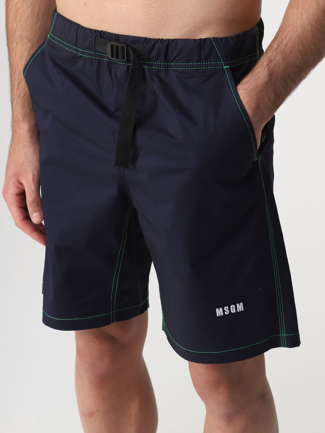 Msgm Logo-print Sports Shorts In Black