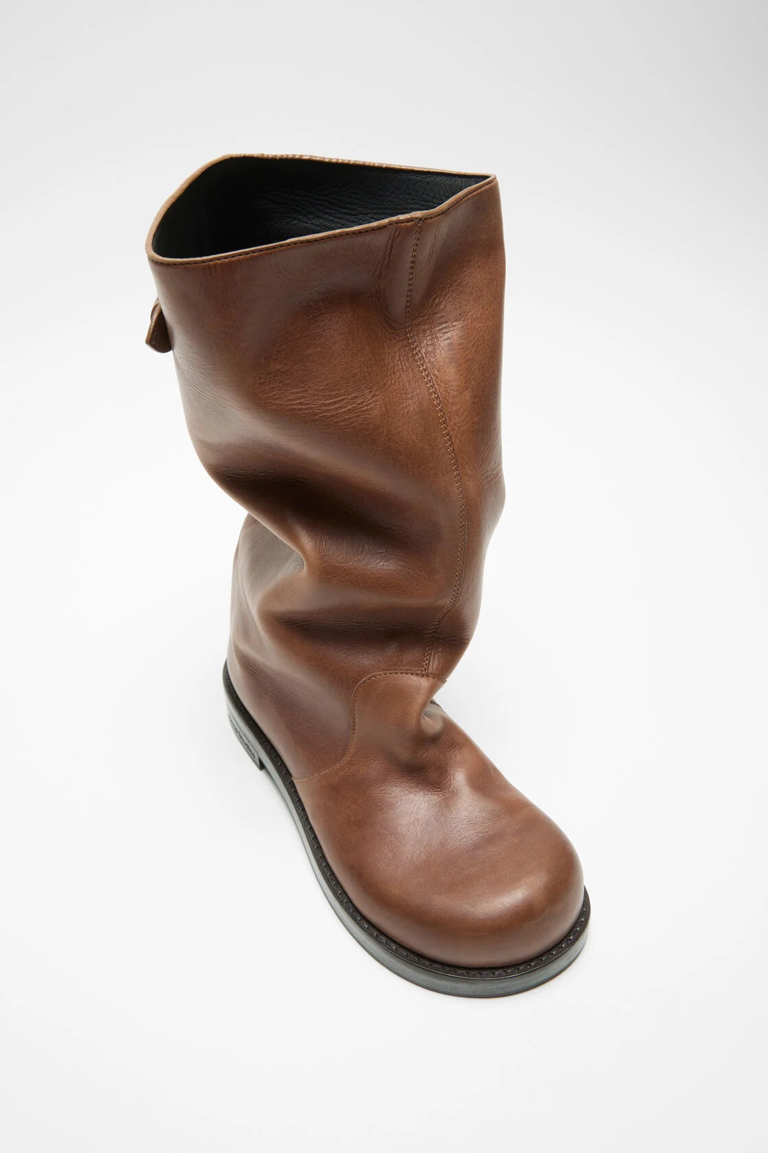 Acne Studios Strap Leather Boot In Brown