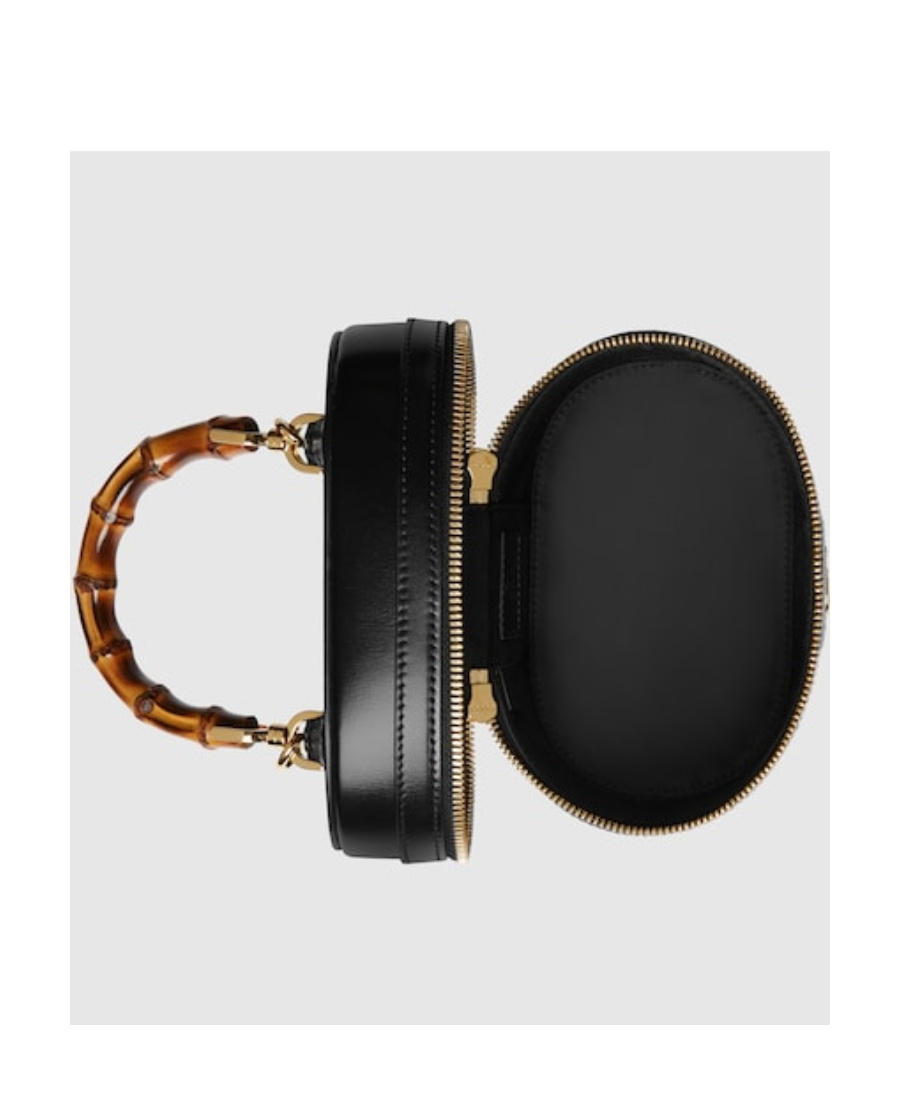 Gucci Black Mini Bamboo Shoulder Bag In Black