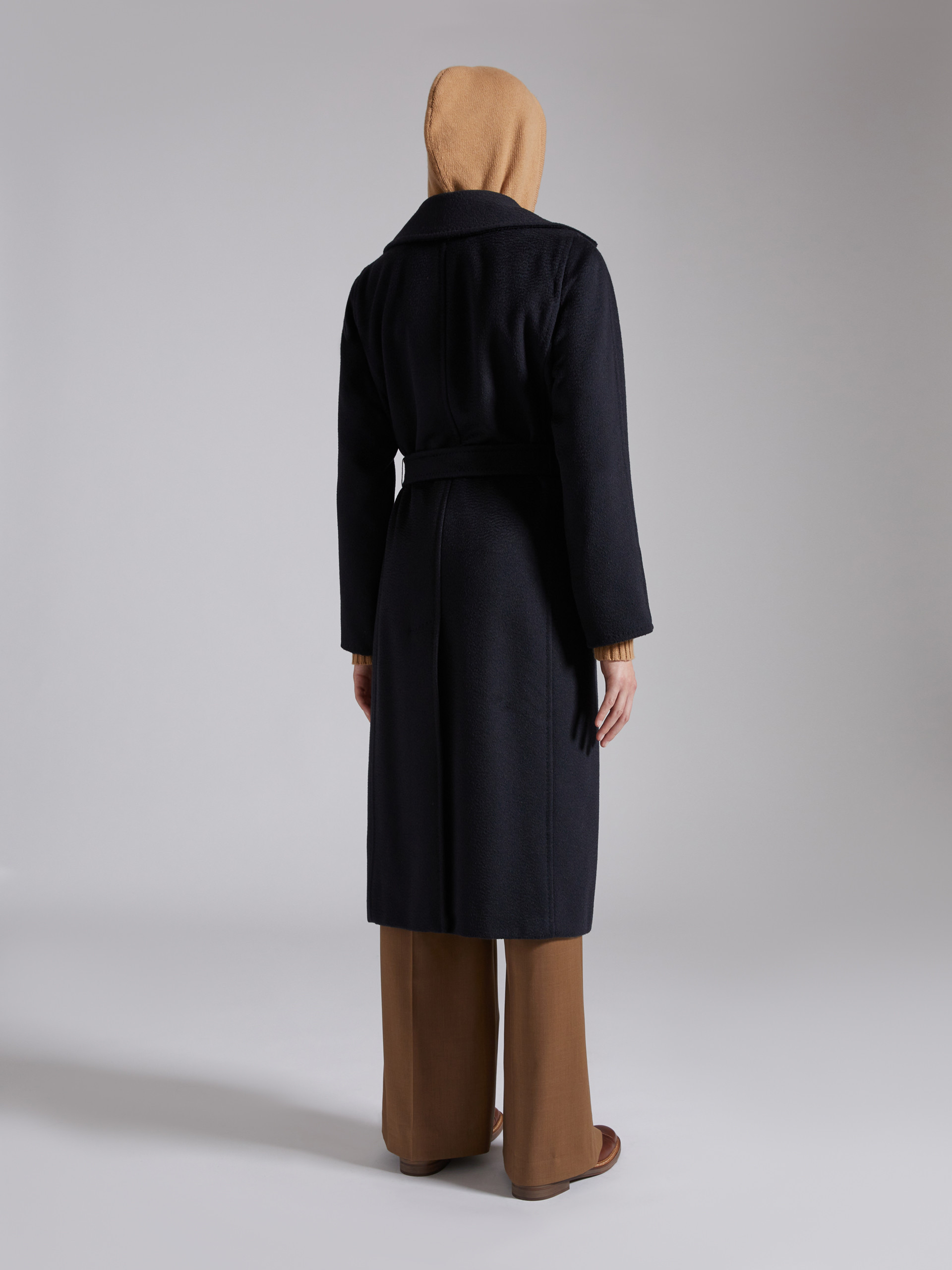 Max Mara Tie A Belt Overcoat In Blue