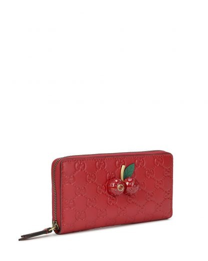 Gucci Logo Details Long Wallet In Red