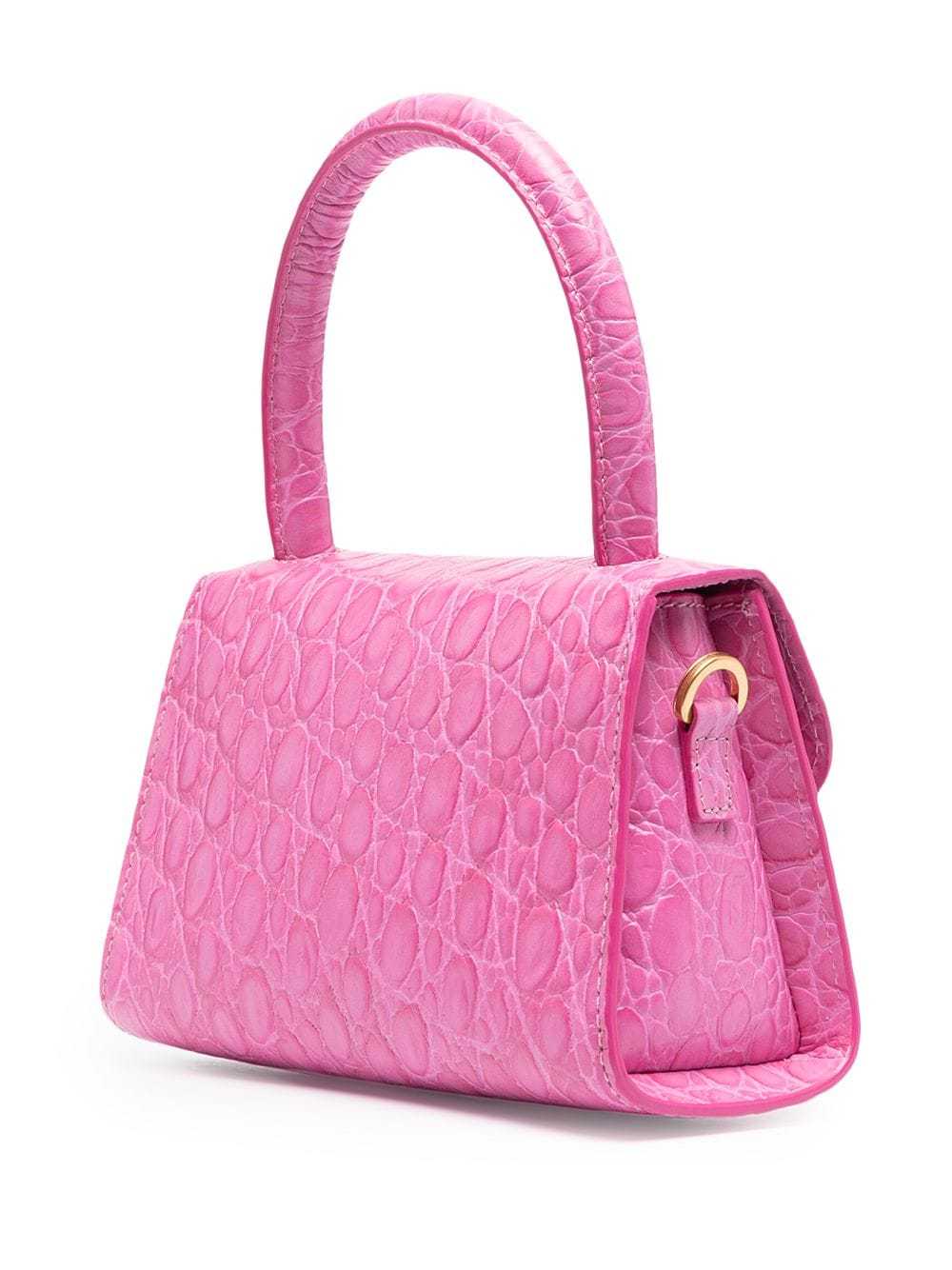 By Far Imitation Crocodile Embossed Mini Handbag In Pink