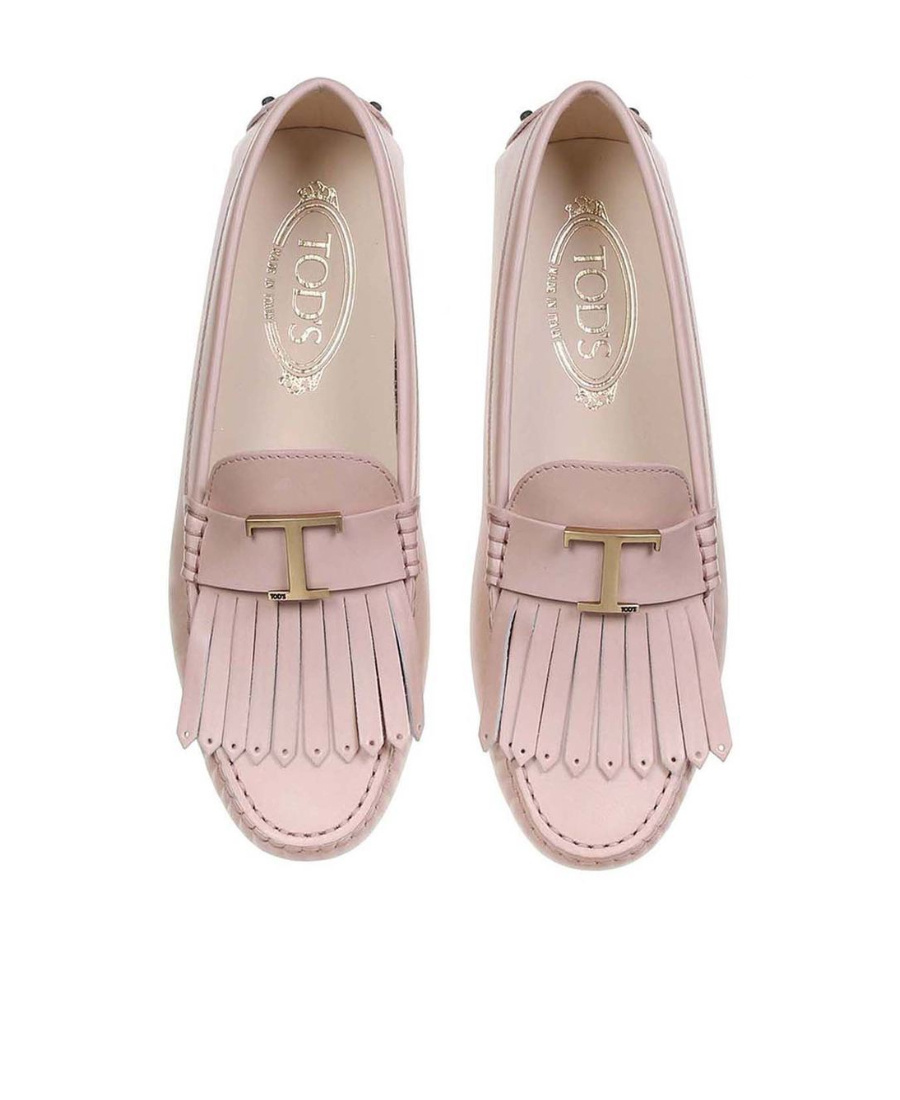 Tod's Gommino Fringed Loafers In Pink