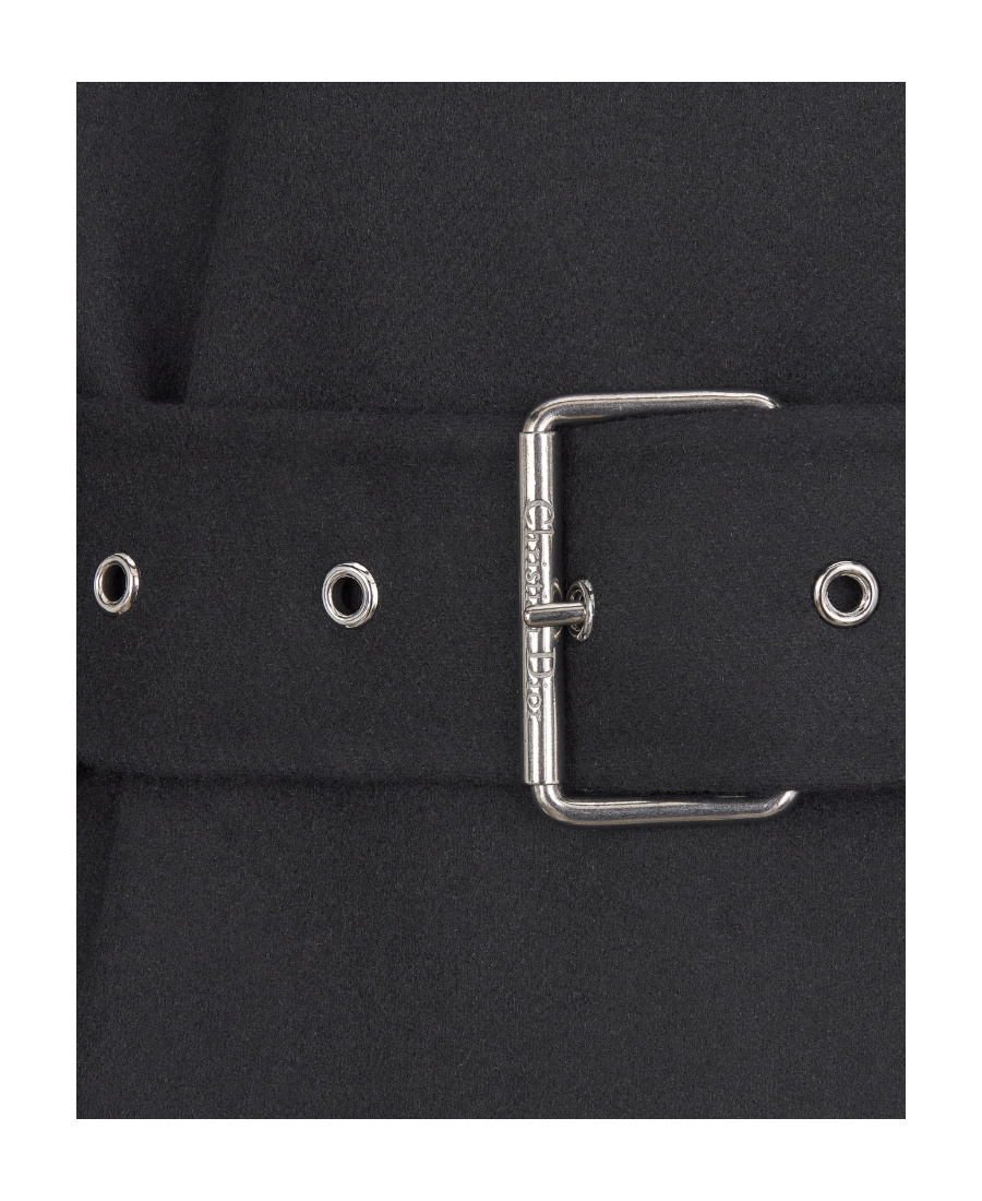 Dior Tie A Belt Overcoat In Black