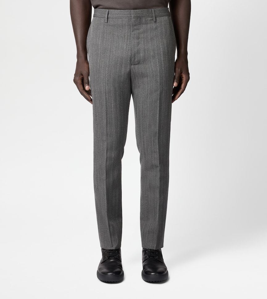 Tod's Wool Blend Slim Fit Pants In Gray