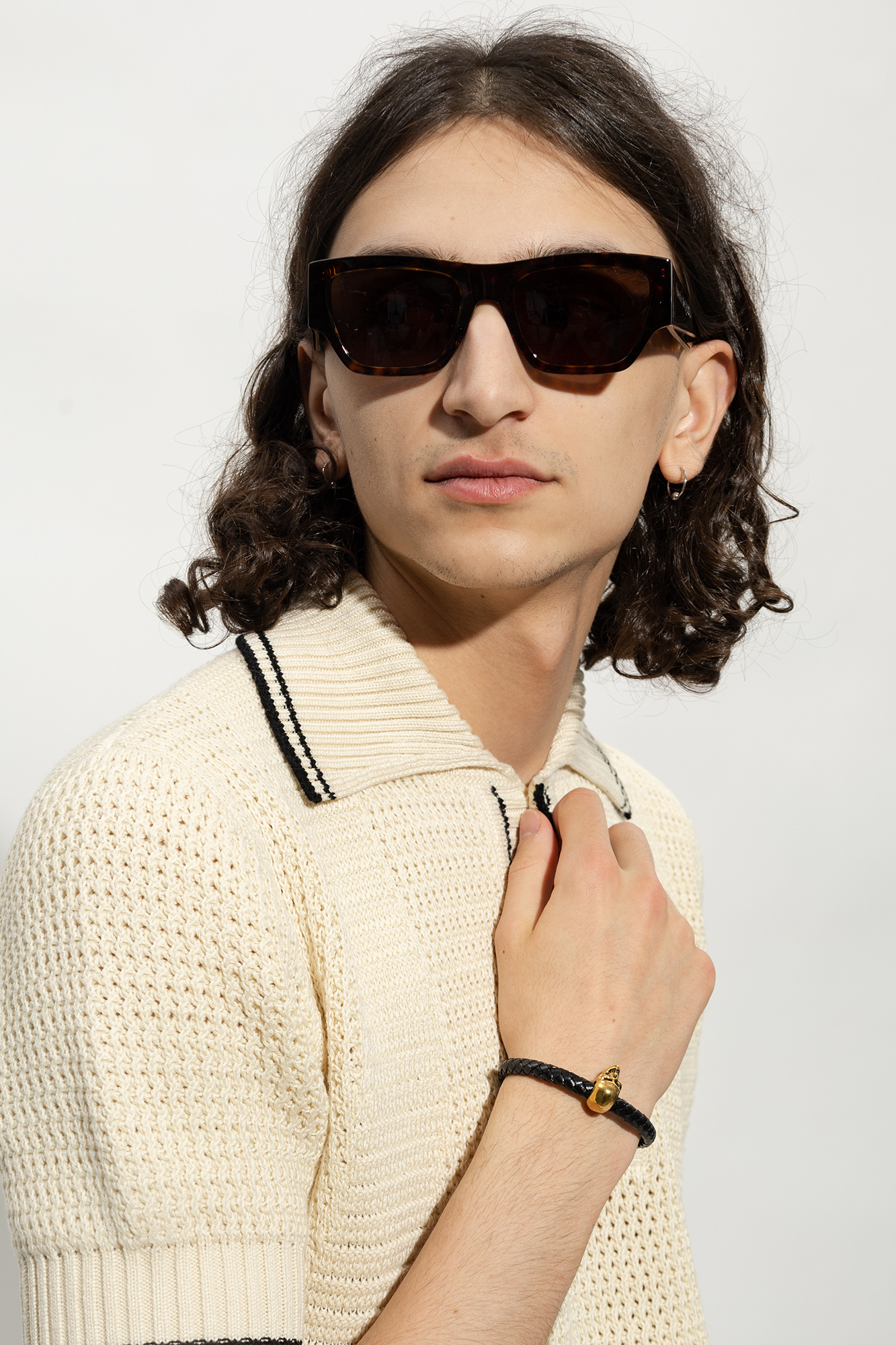 Alexander Mcqueen Square-frame Sunglasses In Nude