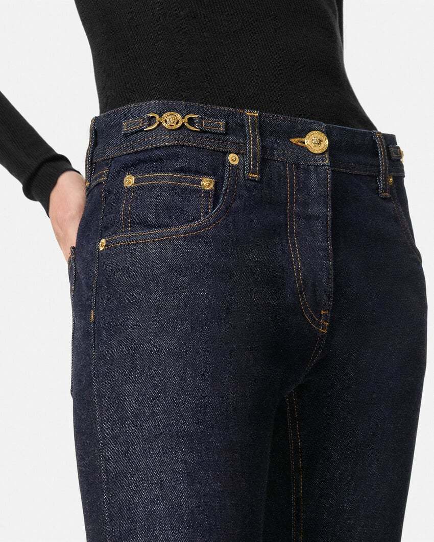 Versace Straight Jeans In Black