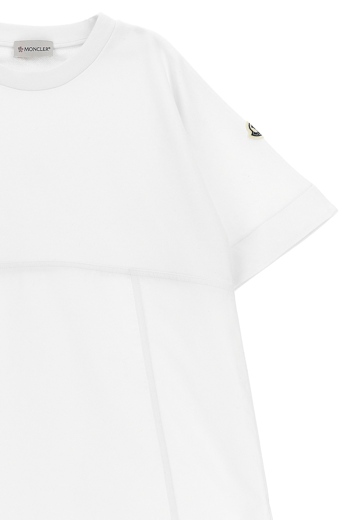 Moncler Round Neck Short Sleeve Dress In White