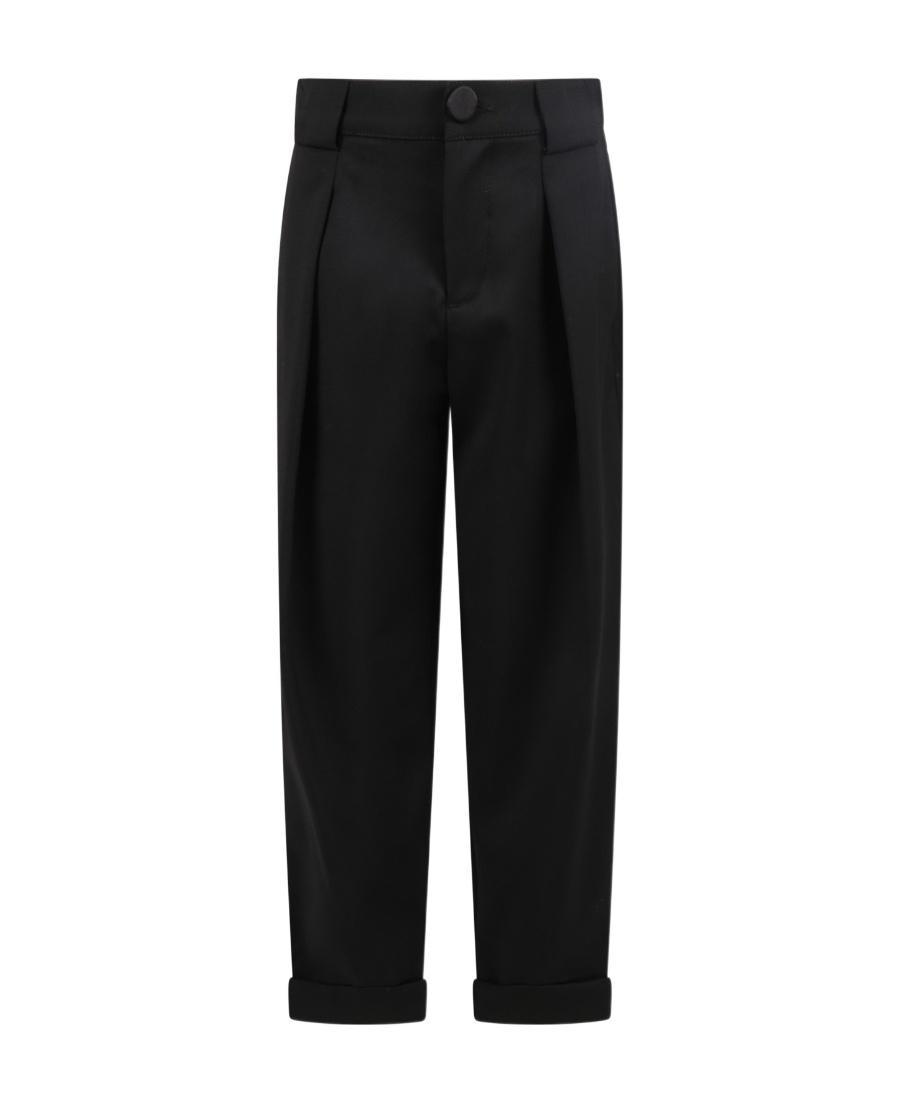 Balmain Logo Patch Trousers In Black