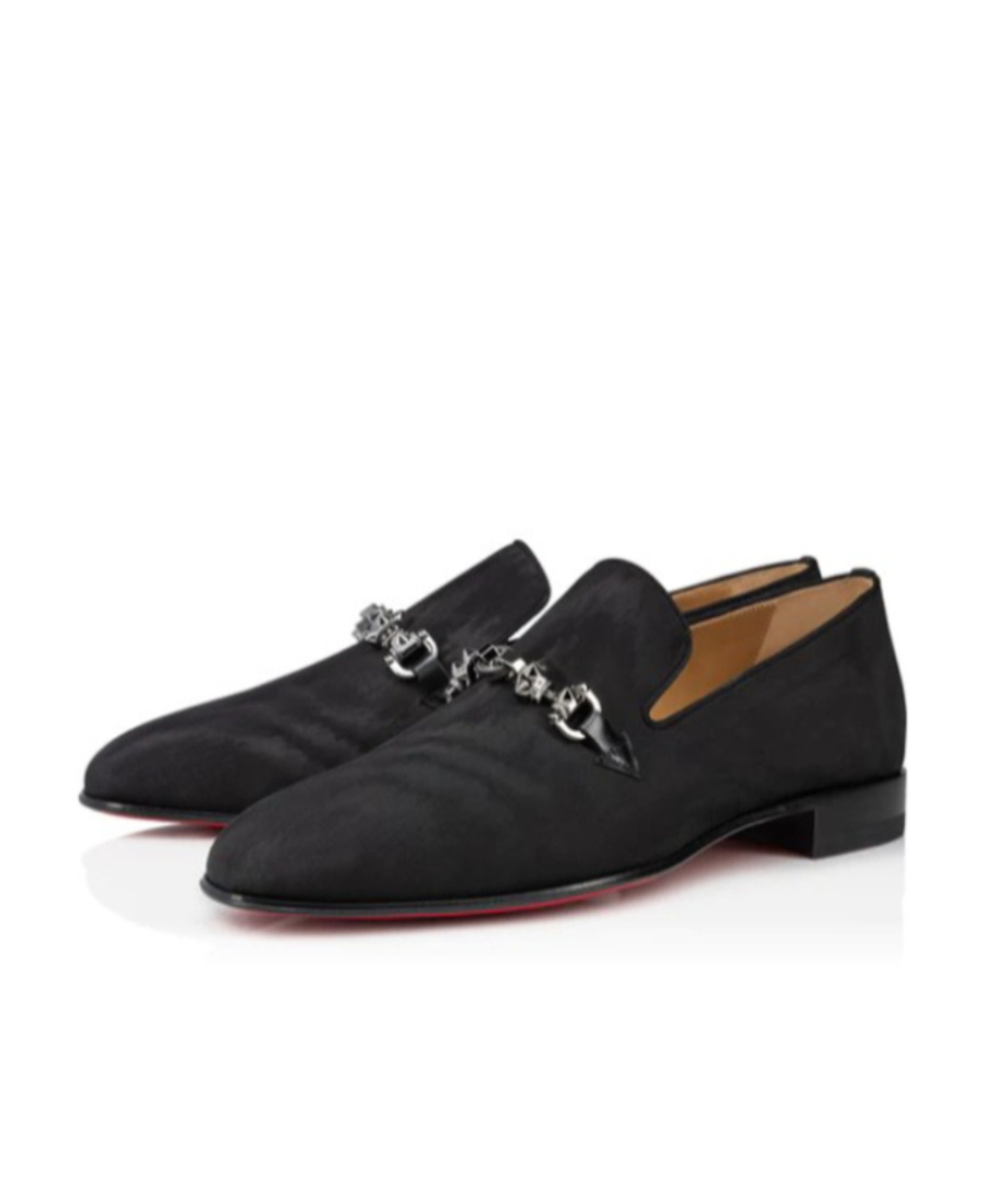 Christian Louboutin Equiswing Almond-toe Loafers In Black