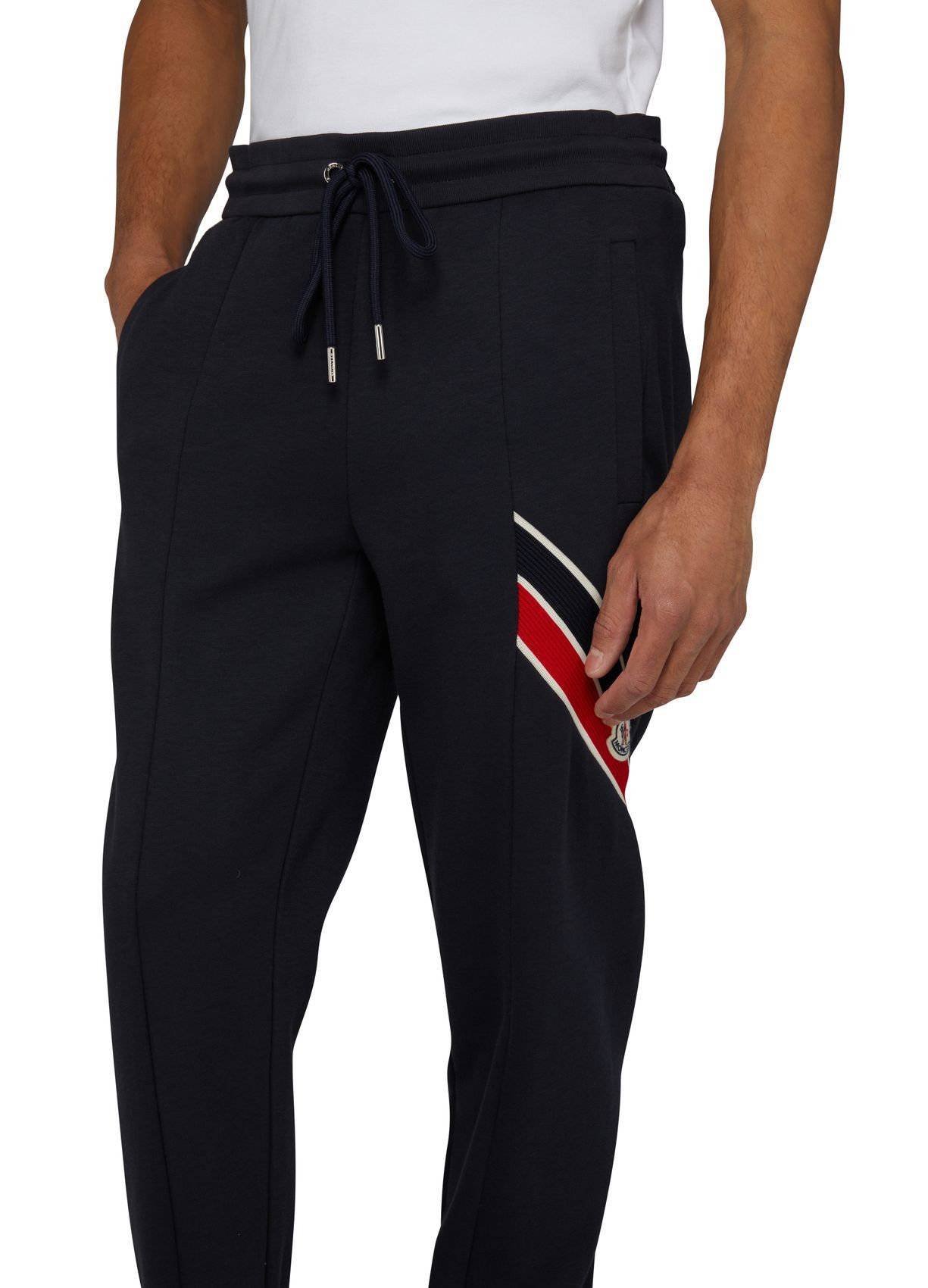 Moncler Side Logo Patch Jogging Trousers In Black
