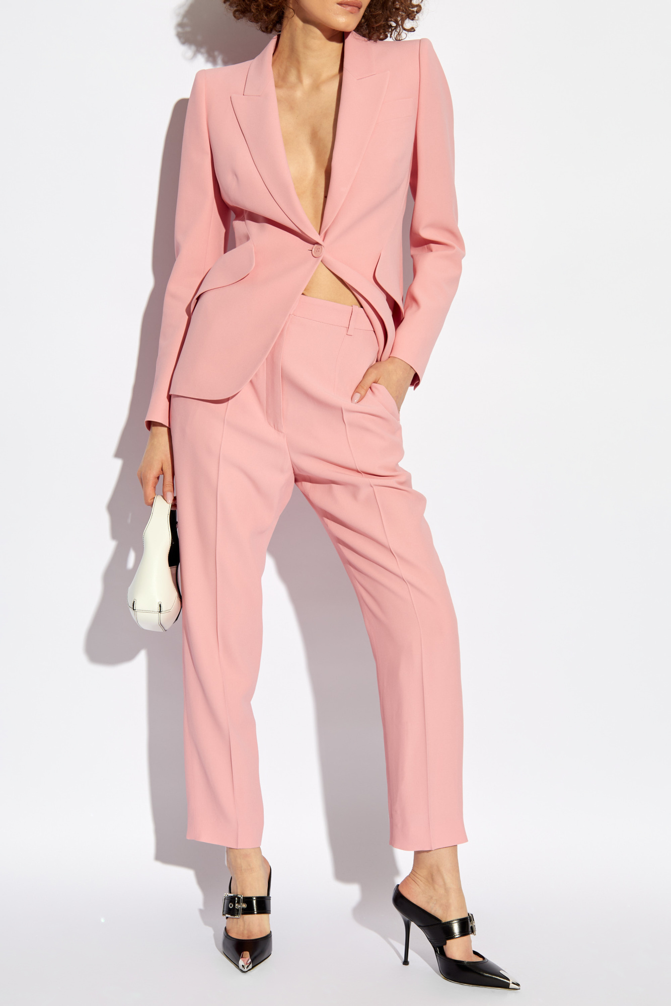 Alexander Mcqueen Press-crease Straight-leg Trousers In Pink
