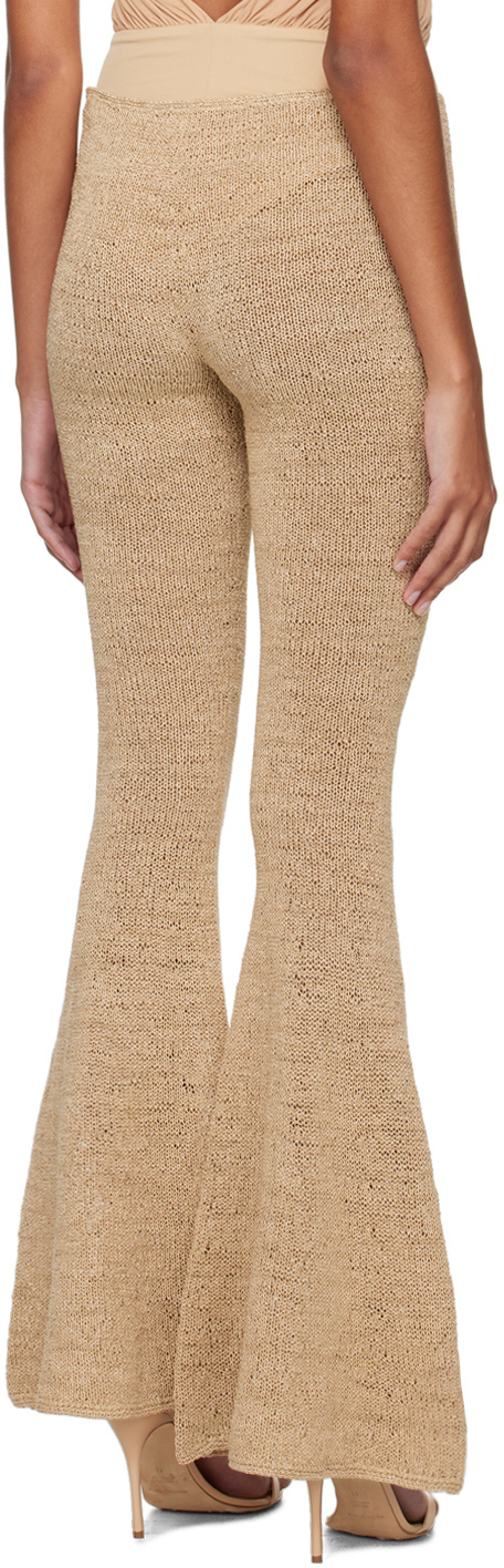Magda Butrym Knitted Horn Casual Pants In Nude