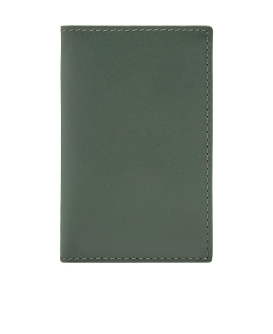 Comme Des Garçons Classic Group Stitched Cardholder In Green