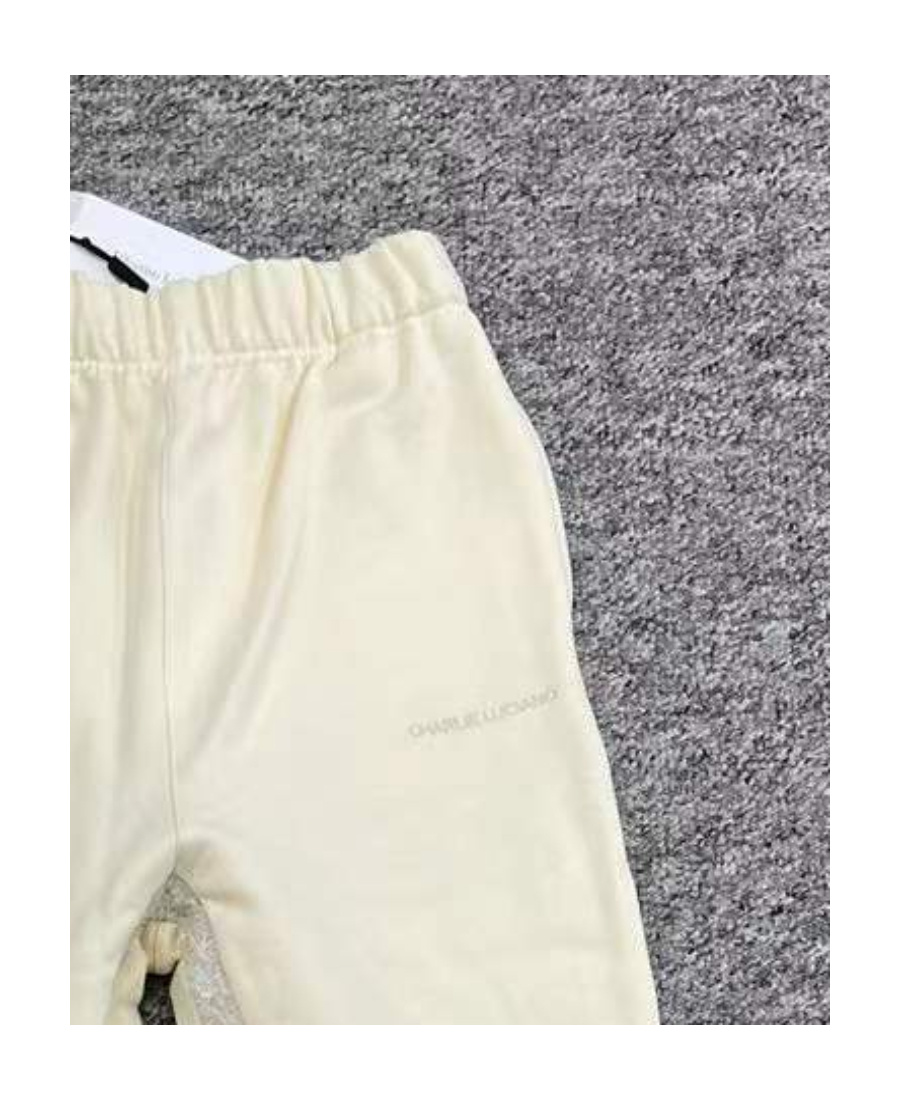 Charlie Luciano Stitched Chanel Style Sweatpants In White